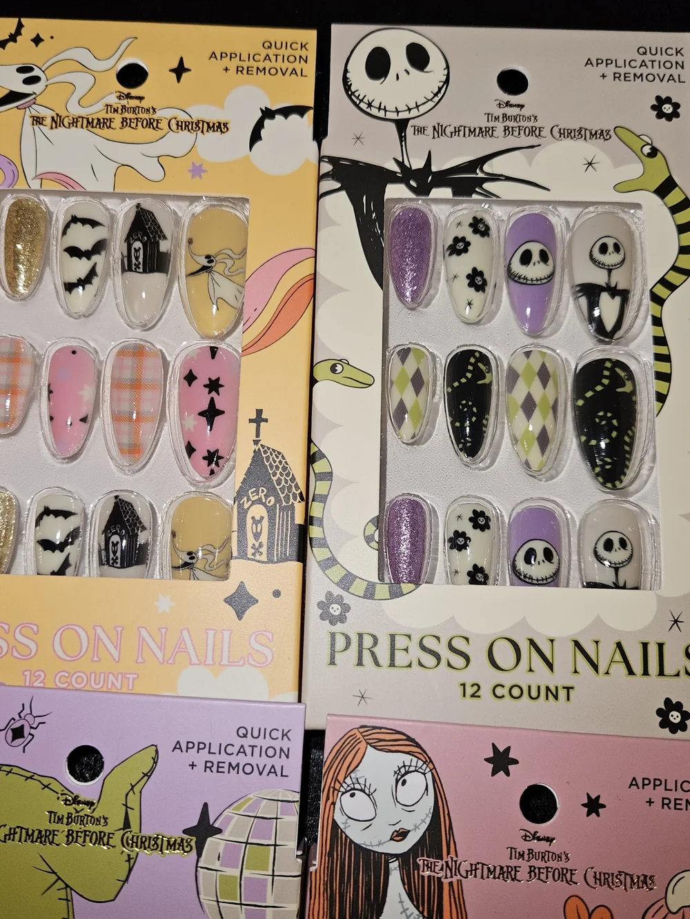 Disney The Nightmare Before Christmas Press-On Nails – 4 Pack Set